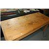 Image 2 : Primitive pine bakers table with single drawer 30" x 29" x 72"