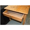 Image 3 : Primitive pine bakers table with single drawer 30" x 29" x 72"