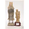 Image 2 : Two Japanese hand carved stone figures including 8 1/4" and 5 3/4"