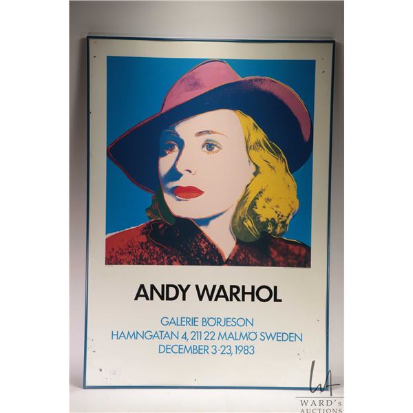 Frame vintage 1983 Andy Warhol poster Outside dimensions including frame 39"x28". Note: Artwork is o