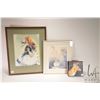 Image 1 : 3 Original artworks including water color on paper of a girl and her cat, signed Truda, 13"x10". Wat