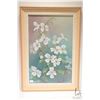 Image 2 : Rose Leonard pastel on paper of dogwood branches and blossoms. Signed by artist, 19"x12". Note: Artw