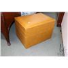 Image 1 : Flip lid vintage ottoman for storage of LP records 16" high x 22"x16"