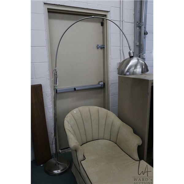 Semi-contemporary metal floor reading lamp