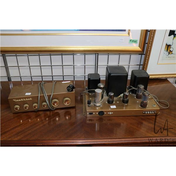 Heathkit model W4AM amplifier and a Heathkit model WA-P2 preamplifier, neither tested at time of cat