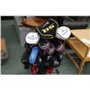 Image 2 : Callaway golfbag with a set of left handed Callaway clubs including five irons, five metal woods, an