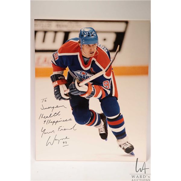 Colour promotional Wayne Gretzky photo hand signed 20" X 16". All from the personal selection of Oil