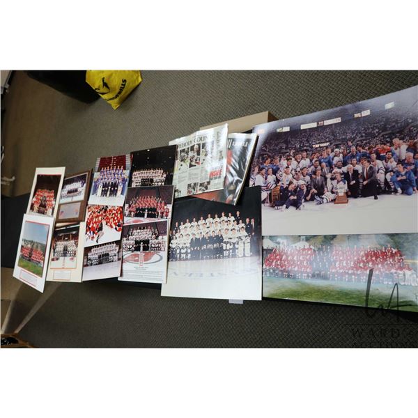 Selection of large format hockey memorabilia, poster and photos. All from the personal selection of 