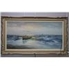 Image 2 : Didi, framed oil on canvas painting of a boat bringing in the nets on rough seas, artist signed 23 1