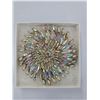 Image 1 : Vintage signed Sherman aurora borealis brooch with five pedals of marquis gemstones around large cen