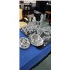 Image 1 : Selection of crystal including decanters, stemware, comport and two silverplate lidded serving dishe