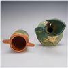 Image 5 : 3pc Roseville Pottery Iris Console Bowl, Zephyr Lily Ewer & Sunflower Vase