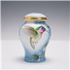 Image 1 : Moorcroft Copper Enamel Hummingbird Motif Lidded Mini Vase