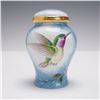 Image 2 : Moorcroft Copper Enamel Hummingbird Motif Lidded Mini Vase