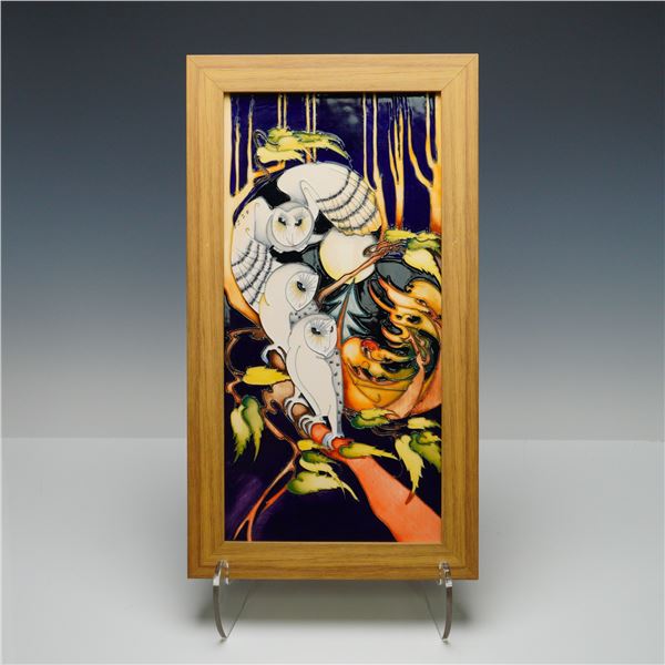 Moorcroft Owl Wall Plaque by Emma Bossons, Ltd Ed Moonlight Flight