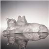 Image 1 : Lalique Crystal Figurine, Happy and Heggie Cats