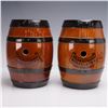 Image 2 : 5pc Royal Doulton Lambeth Stoneware Barrels with Stand and Knob Taps