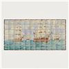 Image 1 : 72pc Doulton Lambeth by William Rowe Tile Panel of Sailing Ships