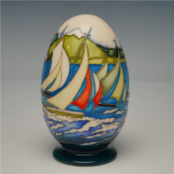 Moorcroft Porcelain Colored Egg, Catching the Wind