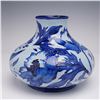 Image 1 : Moorcroft Pottery Vase, Blue on Blue Peony by Philip Gibson