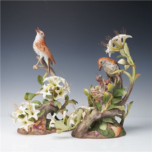 Pair of Boehm Porcelain Wood Thrushes Figurines
