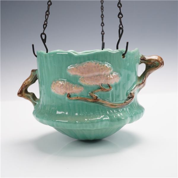 Roseville Pottery Hanging Jardiniere, Ming Tree