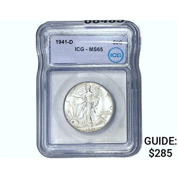 1941-D Walking Liberty Half Dollar ICG MS65