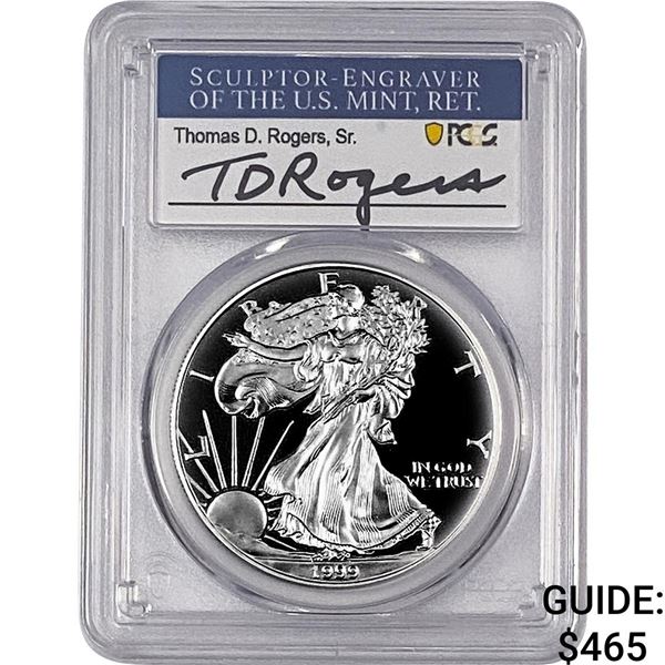 1999-P Silver Eagle PCGS PR70 DCAM Thomas D Rogers