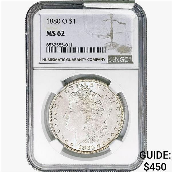 1880-O Morgan Silver Dollar NGC MS62