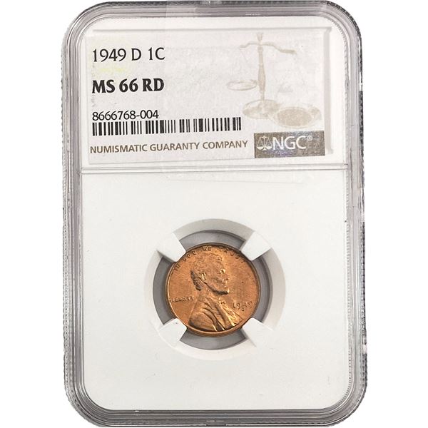 1949-D Wheat Cent NGC MS66 RD