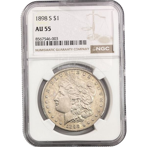 1898-S Morgan Silver Dollar NGC AU55