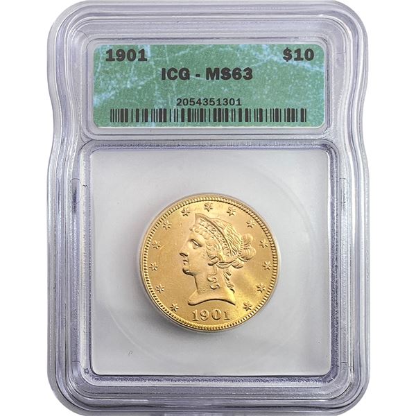 1901 $10 Gold Eagle ICG MS63