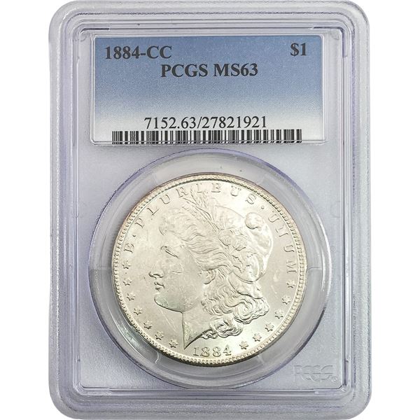 1884-CC Morgan Silver Dollar PCGS MS63