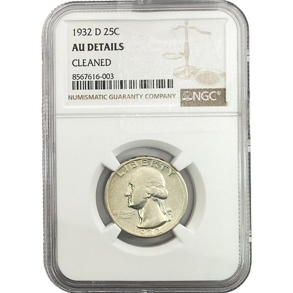 1932-D Washington Silver Quarter NGC AU Detalis