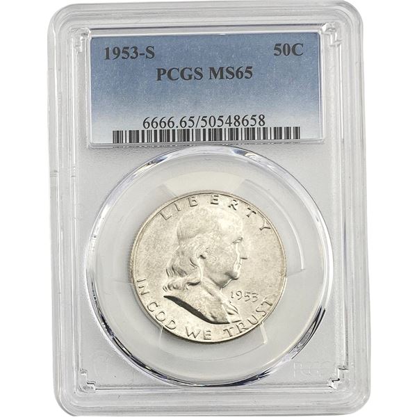 1953-S Franklin Half Dollar PCGS MS65