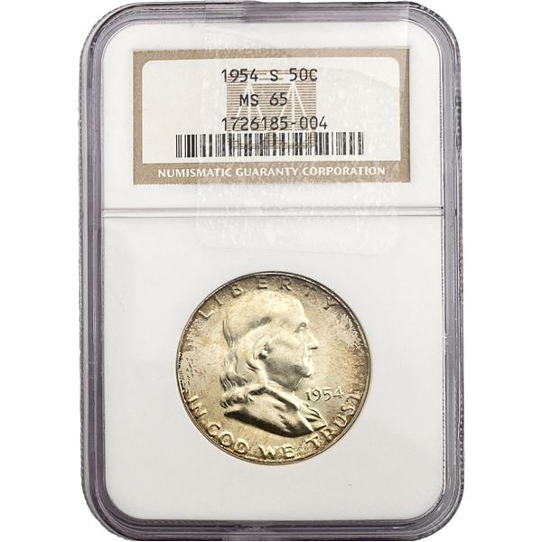 1954-S Franklin Half Dollar NGC MS65