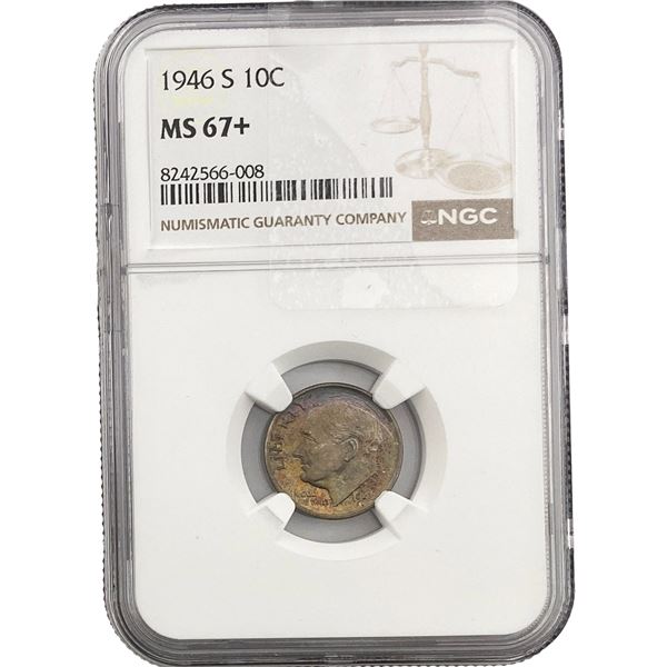 1946-S Roosevelt Dime NGC MS67+