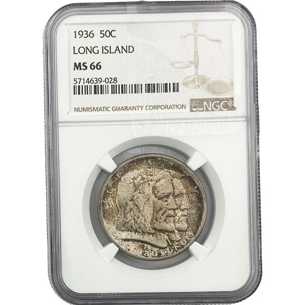 1936 Long Island Half Dollar NGC MS66