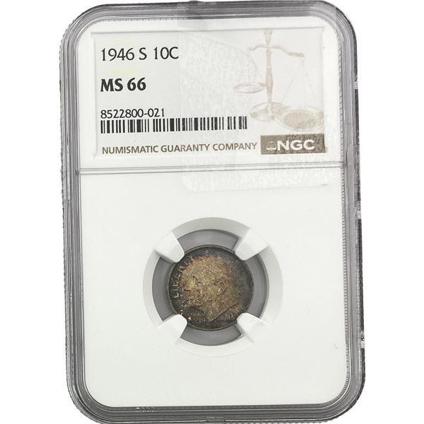 1946-S Roosevelt Dime NGC MS66