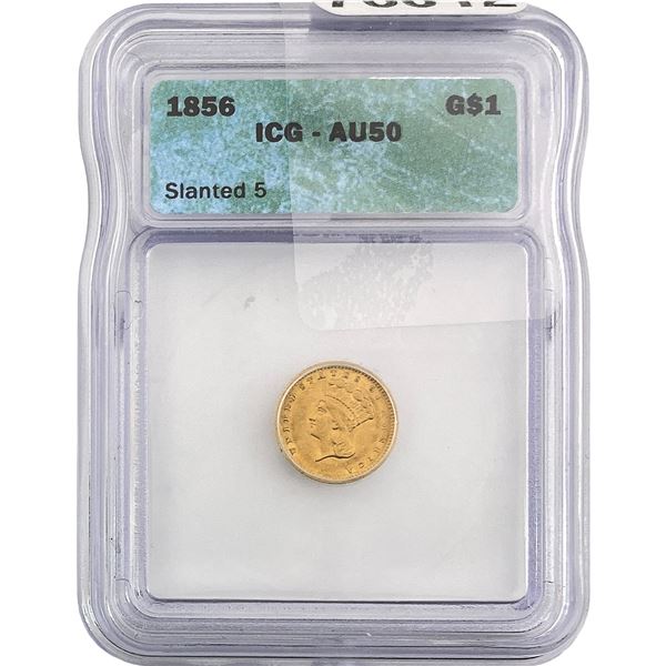 1856 Rare Gold Dollar ICG AU50