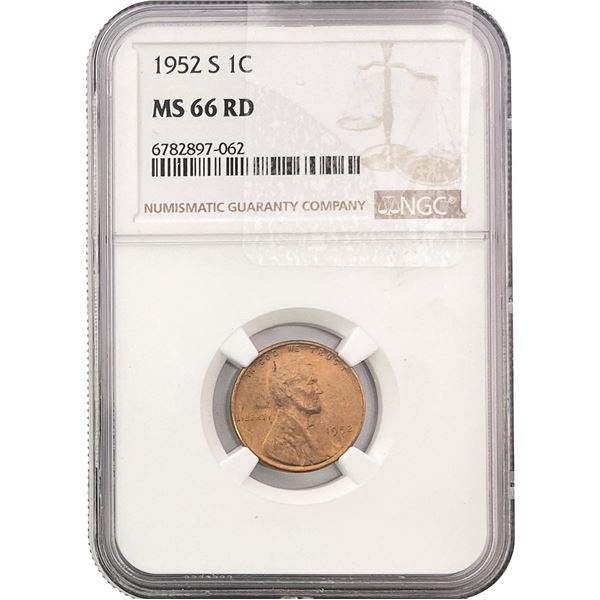 1952 Wheat Cent NGC MS66 RD