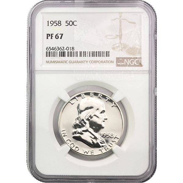 1958 Franklin Half Dollar NGC PF67