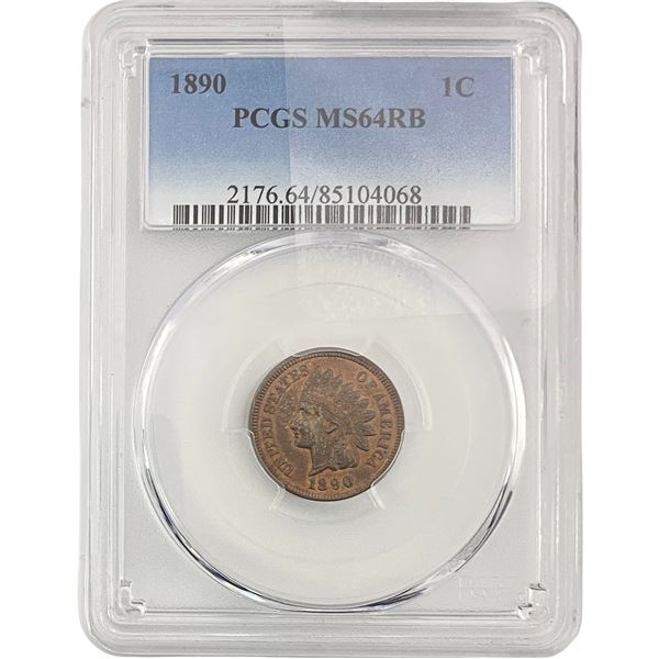 1890 Indian Head Cent PCGS MS64 RB