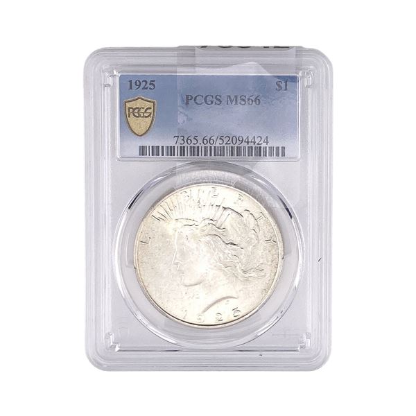 1925 Silver Peace Dollar PCGS MS66