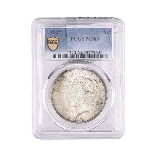 1927 Silver Peace Dollar PCGS MS63