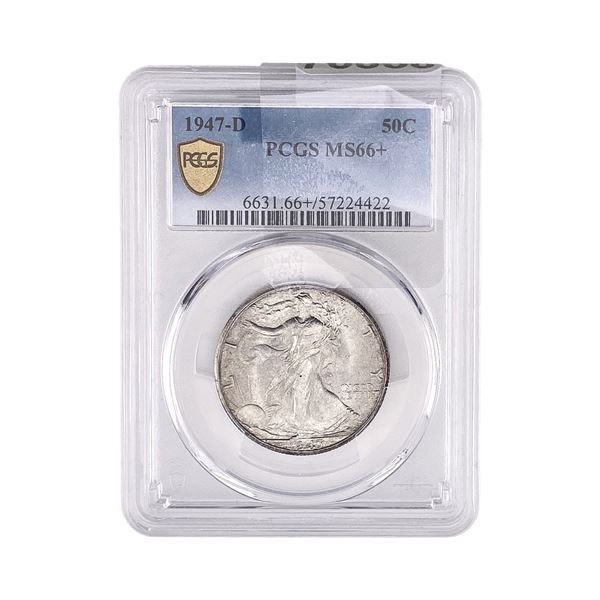 1947-D Walking Liberty Half Dollar PCGS MS66+