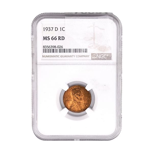 1937-D Wheat Cent NGC MS66 RD