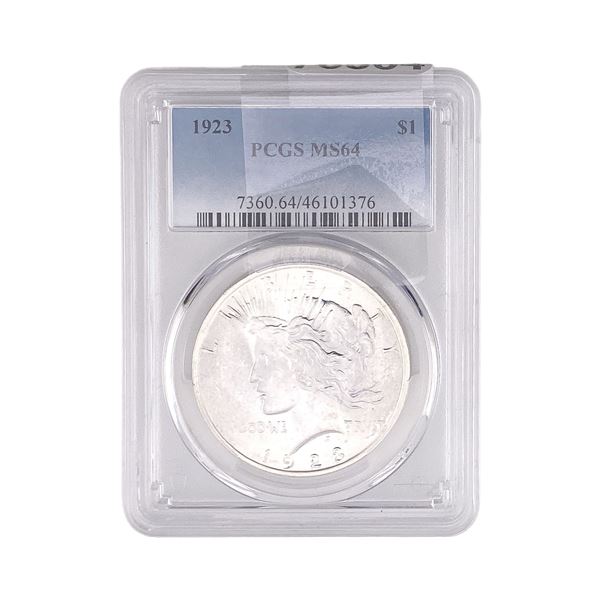 1923 Silver Peace Dollar PCGS MS64