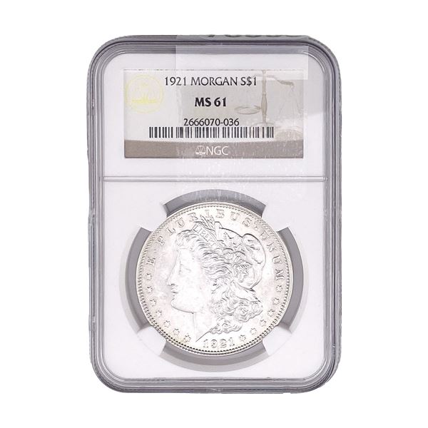 1921 Morgan Silver Dollar NGC MS61