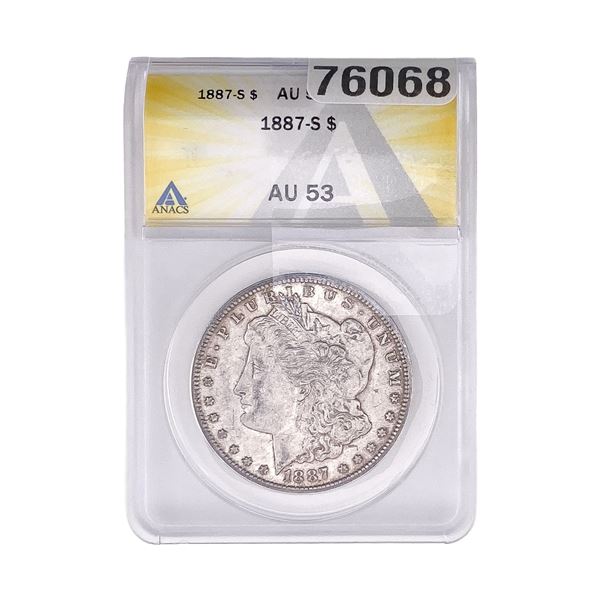 1887-S Morgan Silver Dollar ANACS AU53